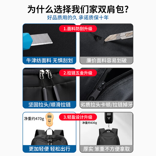 
Tang Shi backpack men's backpack business style large capacity business trip commuting leisure college student computer bag school bag