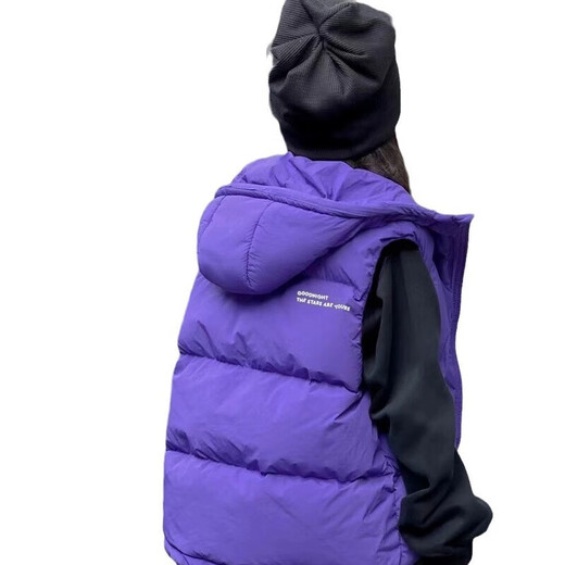 Children's cotton vest for boys and girls, warm hooded vest for middle and large children, baby outer wear set, school uniform vest, versatile black 140