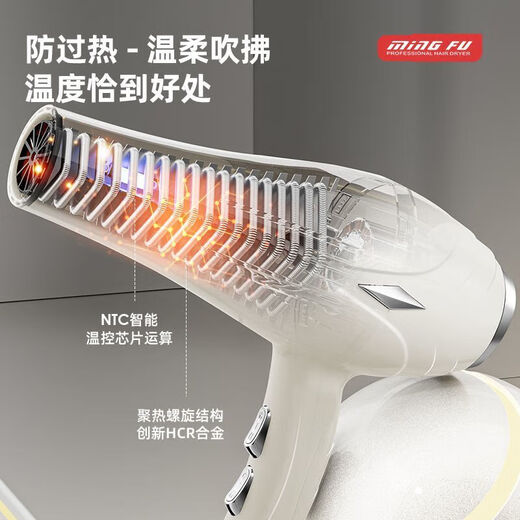 Hair dryer for hair salons, strong wind, home barber shop, high-power negative ion silent quick-drying hair care hair dryer, blue light hair care, black AC pure copper AC high-speed movement, 100% authentic