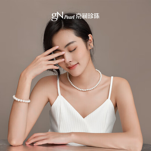 Jingrun Pearl Bracelet Zhuohua S925 Silver Freshwater Pearl Bracelet Women's Large Particles Simple Young Style Gift for Girlfriend