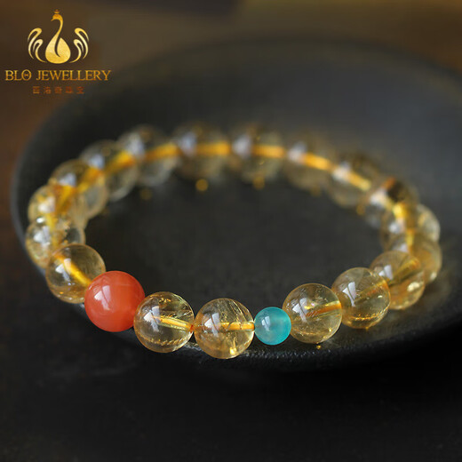 Take a look at the comfortable citrine bracelet for women's birth year Buddha beads yellow bracelet amulet citrine beads 10mm