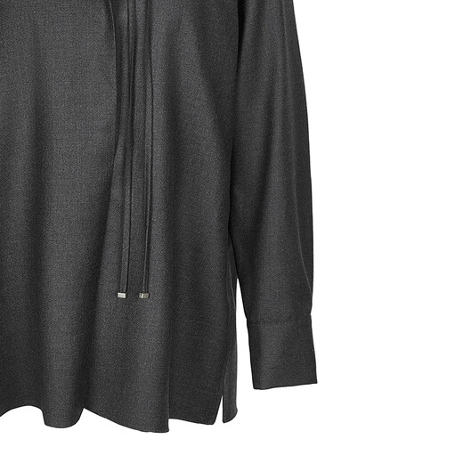 LESS shopping mall same style 2025 winter new loose straight long-sleeved shirt 2PA21509H 070 dark gray XS