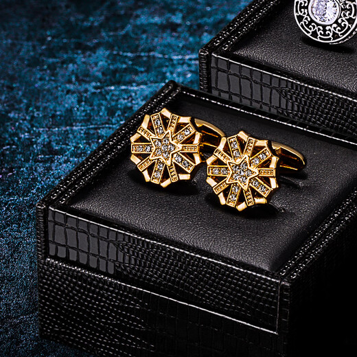 KFLK Men's Cufflinks French Cuff Buttons Shirt Light Luxury Cuff Pins Gold Cuff Buttons Cufflinks Customized Engraving Gold