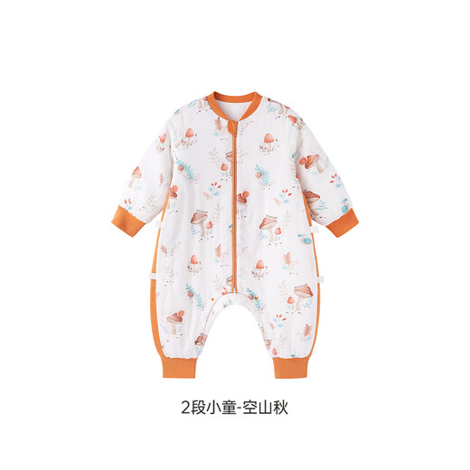 YEEHOO baby sleeping bag thick quilted bamboo cotton antibacterial anti-cold split-leg children's sleeping bag autumn and winter empty mountain autumn *L size