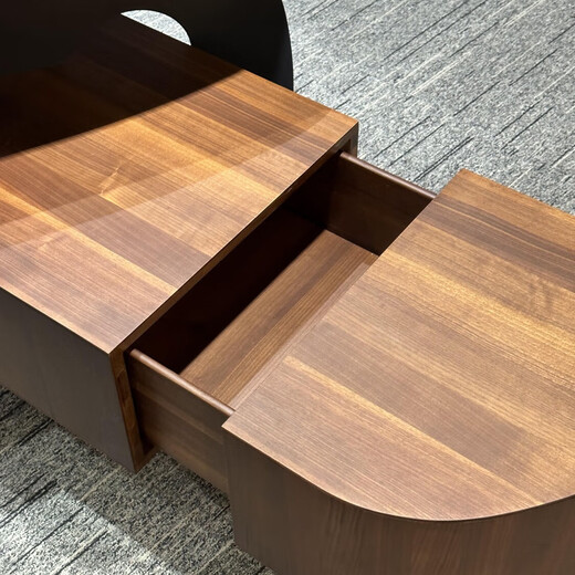 Aesthetic style Italian minimalist solid wood desk boss desk simple modern North American black walnut light luxury high-end desk size customization (contact customer service)