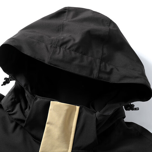 Mizuno Outdoor Jacket Men's Hooded Loose Jacket Jacket Windproof Mountaineering Suit for Men and Women 3111 Black/Eye Green (Single Flush) XL