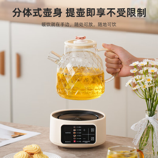 Hemisphere health pot multifunctional household fully automatic 0 glue glass mini tea maker office kettle health cup flower teapot smart appointment 1L thickened glass split 0 glue 1L