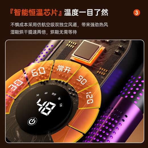 Xin Xiaomi's same shoe dryer shoe drying machine artifact sterilization and deodorization shoe dryer household intelligent constant temperature shoe dryer 360 five-fold sterilization and deodorization-black