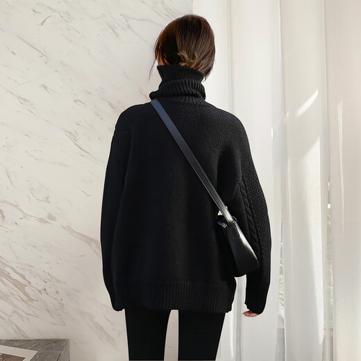 TonLion 2025 autumn and winter versatile women's turtleneck pullover sweater