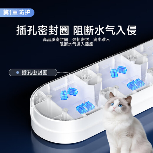 BLAUPUNKT regleta/enchufe impermeable nuevo estándar nacional regleta de seguridad de cinco orificios baño inodoro al aire libre antichoque regleta de alimentación y tira de arrastre de 1,8 metros