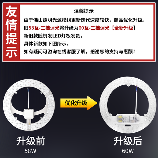 Foshan Lighting (FSL) led ceiling lamp wick modification lamp panel Ra97 high display full spectrum three-color module replacement lamp panel light source full spectrum 60w three-level color adjustment
