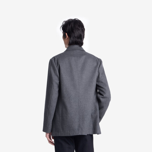 Jinba Men's Autumn and Winter Lapel Wool Single-breasted Business Casual Youth Woolen Coat | BFWT3108-VIP.com Dark Gray L