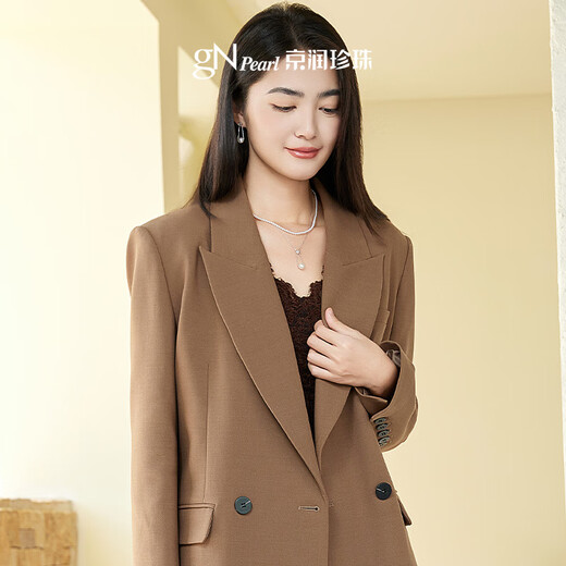 Jingrun Pearl Necklace Nianrou Millet Pearl Freshwater Real Pearl Silver Necklace for Mother Young Birthday Gift