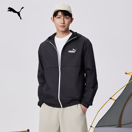 PUMA windproof and water-repellent outdoor sports jacket men's new autumn casual jacket top 849462 black-01 XL (185/104A)