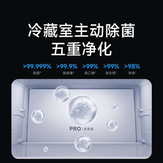 Mijia (MIJIA) refrigerator 513LPro dual-system French 60CM thin dual-cycle sterilization and odor-free refrigerator air-cooled frost-free first-level energy efficiency BCD-513WFTMSA