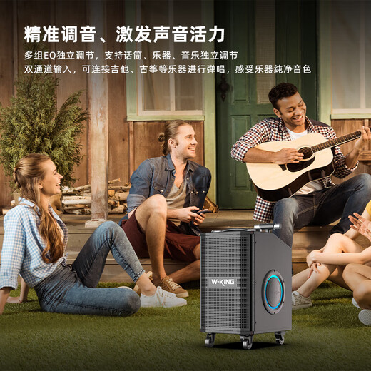 Weirjing K21SE singing karaoke speaker professional equipment outdoor karaoke special musical instrument performance live broadcast internal recording 120W high-power pull rod large field large volume Bluetooth speaker Xingyuehong