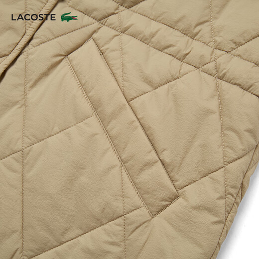 LACOSTE French Crocodile Women's 25 Autumn New Diamond Quilted Hooded Cotton Jacket | BF2493 02S/Milk Coffee S 36