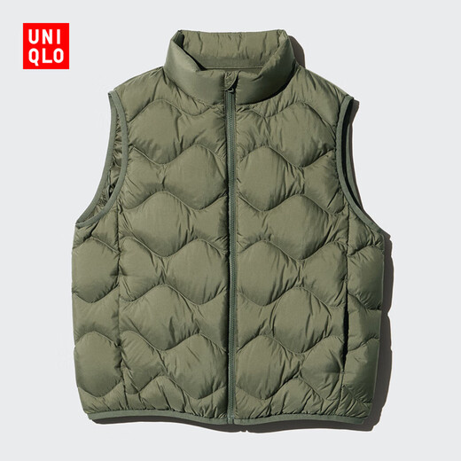 Uniqlo Kinderbekleidung Jungen und Mädchen High-End Light Down Weste Jacke Weste warm drei Schätze 471376 56 Olive 150