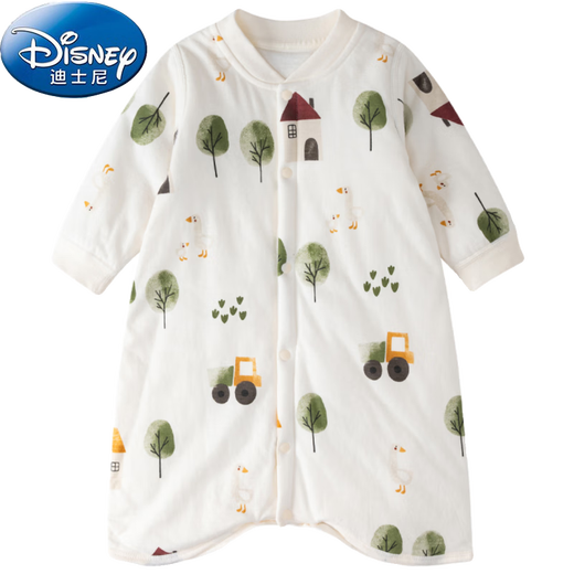 Disney (Disney) Spring and Autumn Baby Sleeping Bag Children's Winter Anti-Kick Quilt Warm Pajamas for Men and Women Baby Padded Jumpsuit Pure Cotton Nightgown Dandelion Warm Thin Cotton Sleeping Bag 110cm