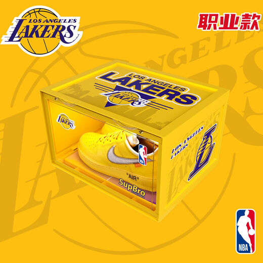 Shoe box NBA co-branded Los Angeles Lakers Warriors Heat peripheral sneakers side opening storage box 38x28 points 5x22 points 5cm SupBrox NBA Celtics version LED voice-activated version 1