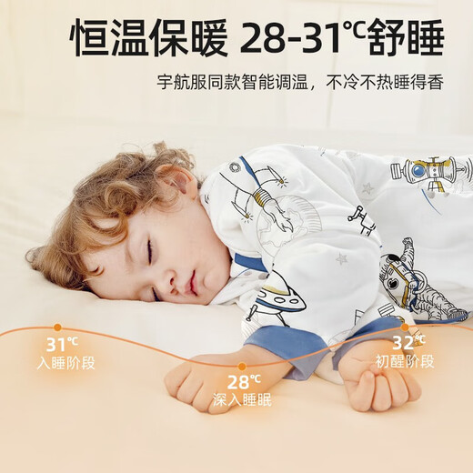 Betis Baby Sleeping Bag Spring, Autumn and Winter Newborn Anti-Kicking and Splitting Temperature Standard Children's Large Size Anti-jump Spring and Autumn Double Layer - Temperature Sensing (20-26) Futu M Size 80-95cm (recommended for 1.5-2.5 years old)