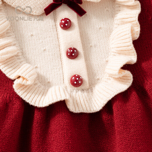 Fanlie VOONLIE girls knitted dress spring sweet 2026 new children's princess dress fashionable baby one-year-old dress spring and autumn