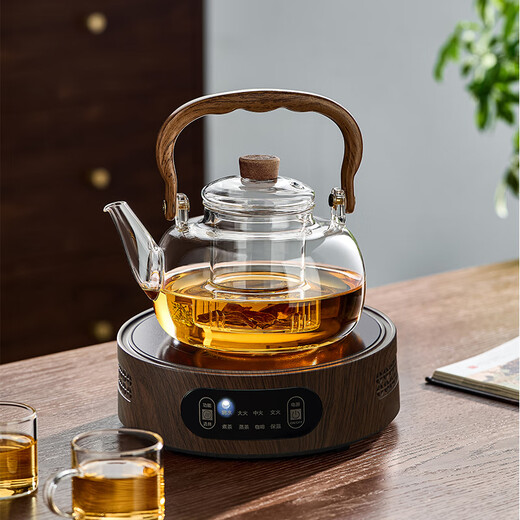 Yipot tea making teapot electric ceramic stove tea set office glass teapot kettle health pot electric ceramic stove tea set 1.1L transparent pot + 1500W furnace