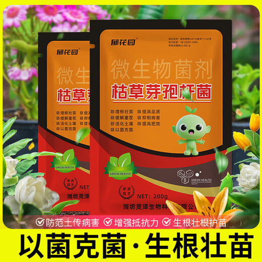 Bacillus subtilis agricultural microorganism bacterium Fusarium wilt root rot powdery mildew rust soil-borne disease prevention root trial pack 200g Bacillus subtilis * 1 bag