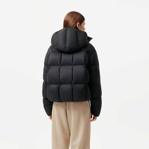 Tambor puff down jacket women's short removable hood autumn and winter warm jacket 25 years new 5530520D black 165
