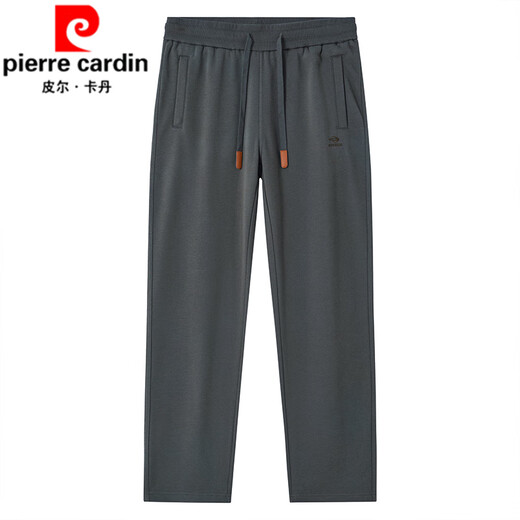 Pierre Cardin dark gray spring and autumn casual pants for men 2025 autumn men's pants elastic waist loose sports sweatpants men's straight pants dark gray M suitable for 100-125Jin Jin equals 0.5 kg