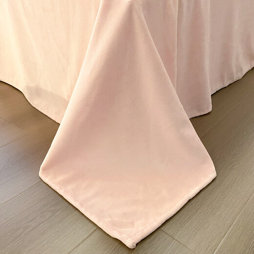Nanjiren milk velvet four-piece winter thickened warm bed sheet and quilt cover bedding dormitory single solid color velvet set baby blue + pink jade double-sided warm velvet thickened and warm 2.0m bed sheet style four-piece quilt cover 220x240cm