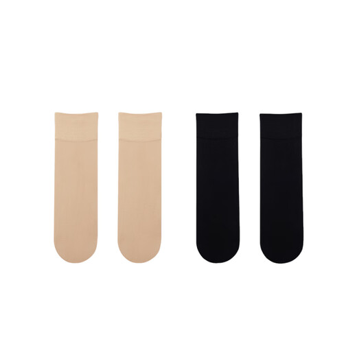 Urban beauty short stockings women's mid-calf socks middle-aged and elderly spring and autumn medium-thick wide-mouth non-silk wear-resistant flesh-colored black short socks