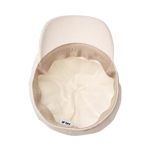 MLB brand directly sells classic newsboy cap for men and women, fashionable casual versatile beret autumn and winter CB003 New York Yankees/dark cream M