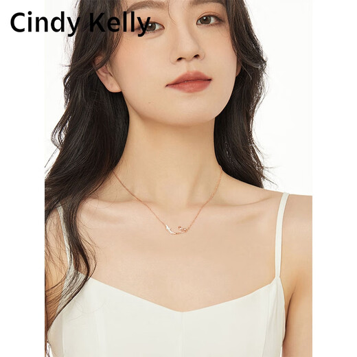 Cindy Kelly light luxury niche silver necklace, versatile, heart-shaped clavicle chain, high-end, birthday and New Year gifts for girls and girlfriends, rose gold, practical and high-end for wives and girlfriends