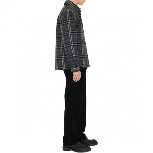 BURBERRY New Year's Gift Burberry Plaid Wool Lapel Cotton Jacket Men's Indigo Indigo S