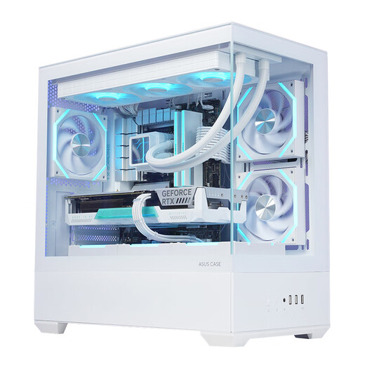 ASUS AMD Pure White Cardless 7500F/9600X/9700X/7800X3D/9800X3D Barebone Assembly Computer Game Live Broadcast AI Host DIY Complete Machine Configuration 2 9600X丨16G丨1T丨White Sea View Room