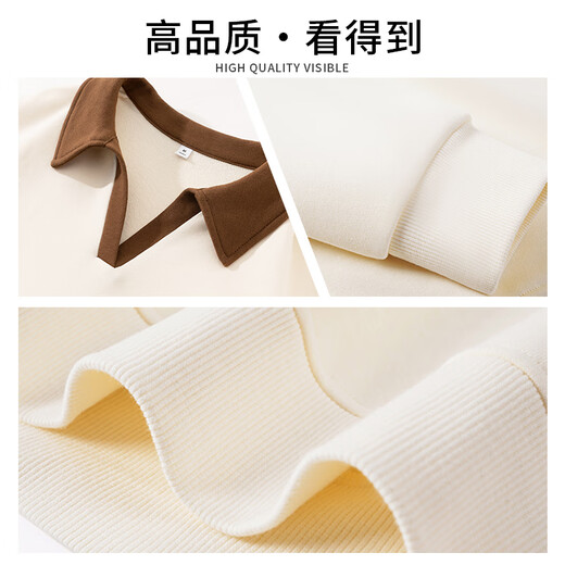 JEANSWEST heather gray lapel polo sweatshirt for women spring and autumn 2025 new college style loose small thin top