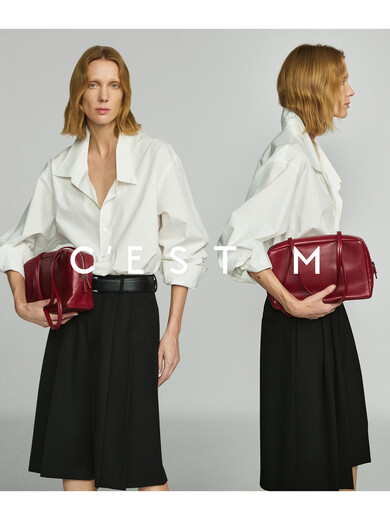 C EST M丨Italian imported CAFISSI cotton poplin PRA show deconstructed crease collar silhouette shirt Italian CAFISSI classic white S pre-sale 25-30 days