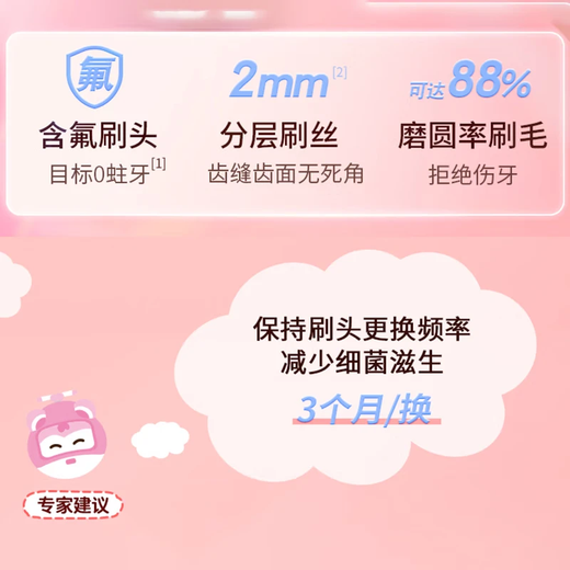 Shukebaby children's electric toothbrush head 3-6-12 years old baby smart sonic fluorine-containing bristles soft and gum-protecting K2 children's gift b32s blue brush head 2 pieces