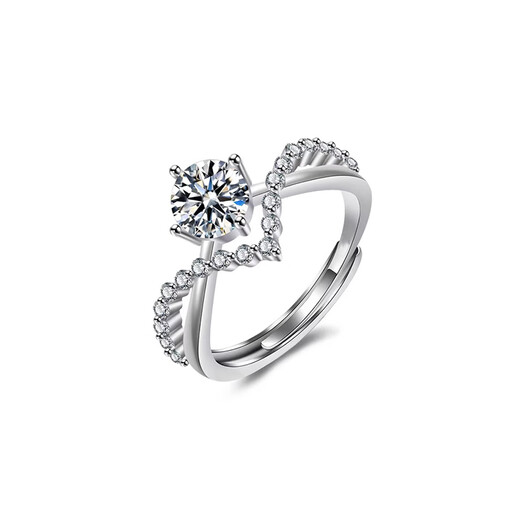 RHM Crown Love Platinum Ring Men's and Women's Moissanite Diamond Ring Platinum Ring Valentine's Day Gift for Girlfriend Crown Love Platinum Couple Ring Pair + Certificate