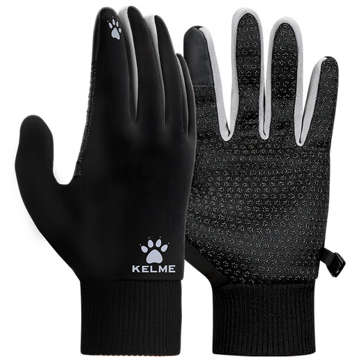 KELME cycling gloves winter outdoor running cold-proof gloves warm plus velvet thick anti-slip touch screen cycling football sports