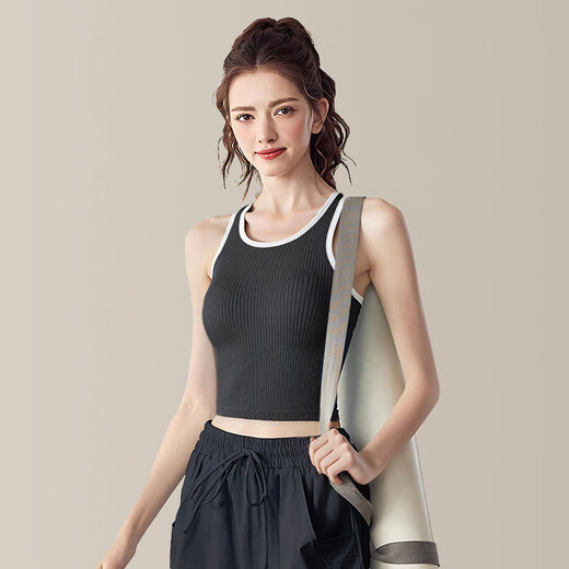 LULU CENTURY sports yoga vest with chest pad for women, shock-proof quick-drying underwear, running training Pilates fitness clothing set, white, including chest pad M, recommended weight 110-120 Jin Jin equals 0.5 kg