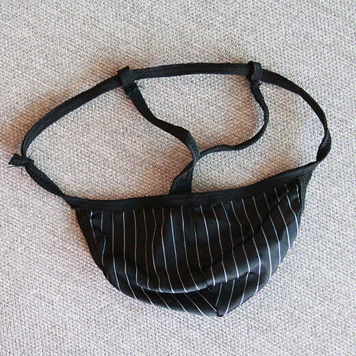 Two pieces of men's underwear, thong, sexy underwear, T pants, striped color underwear, horizontal stripes, black, suitable for 175 weight, 140 Jin, Jin equals 0.5 kg, within
