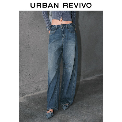 UR2025 Autumn Nuevo estilo de flujo de mujer Retro Whisker Whisker Scimitar Jeans pantalones Uyl850177 Azul 26