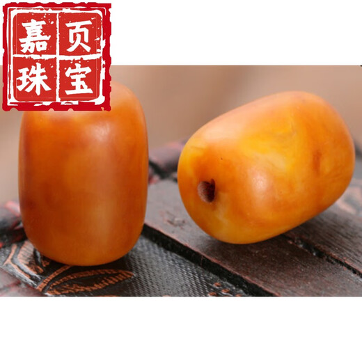 Jiaye natural old beeswax bucket beads loose beads round beads spaced beads star and moon large diamond top beads with bead waist beads bracelet Bodhi text old beeswax diameter 13-14 height 20mm (single)