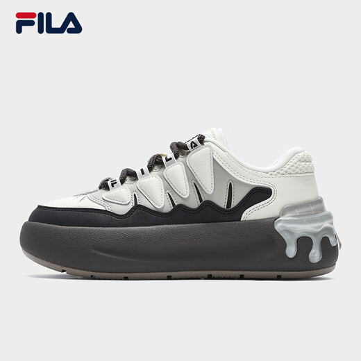 FILA official women's sneakers CARROT modern carrot shoes versatile fashion heightening white shoes sports casual shoes for women first snow white/black-PB 40