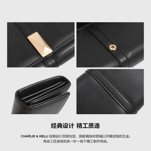 CHARLIE&KELLI Brand CK Light Luxury Wallet Women's 2025 New Simple Premium Wallet Long Hand Coin Purse Card Holder Integrated Red