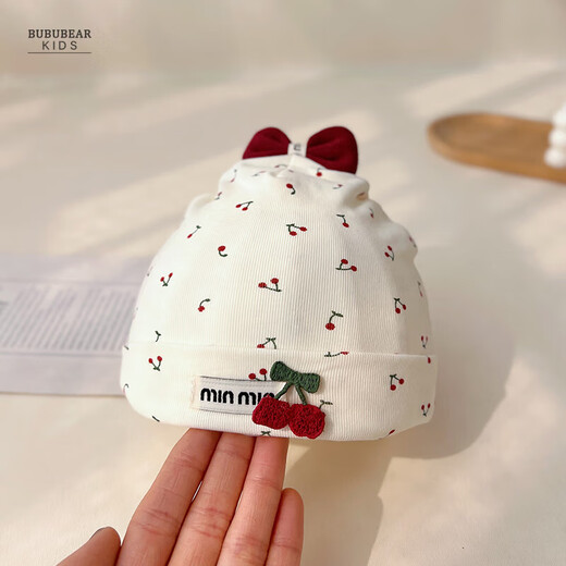 Шапочка для плода из чистого хлопка для новорожденных, тонкая детская шапочка на весну и осень с бантом в горошек, бескостная шапочка для головы ребенка и родничка, рекомендуется для детей 0–6 месяцев (высокая эластичность).