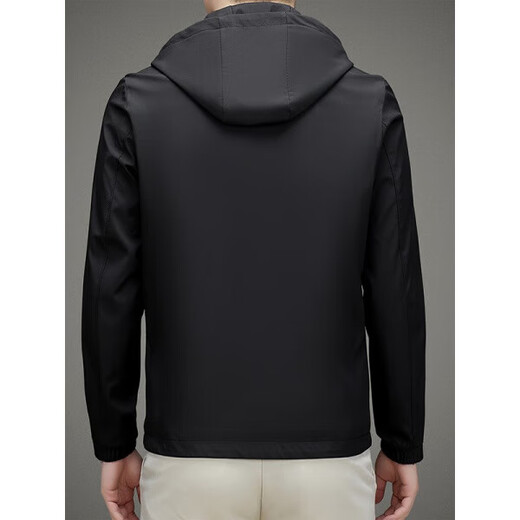 La nouvelle veste à capuche de printemps et d'automne de L Lilang pour la veste papa d'âge moyen et âgé de l'âge moyen pour hommes pour les affaires et le Black décontracté polyvalent M-3527 M 17080-110Jin [Jin est égal à 0,5 kg]