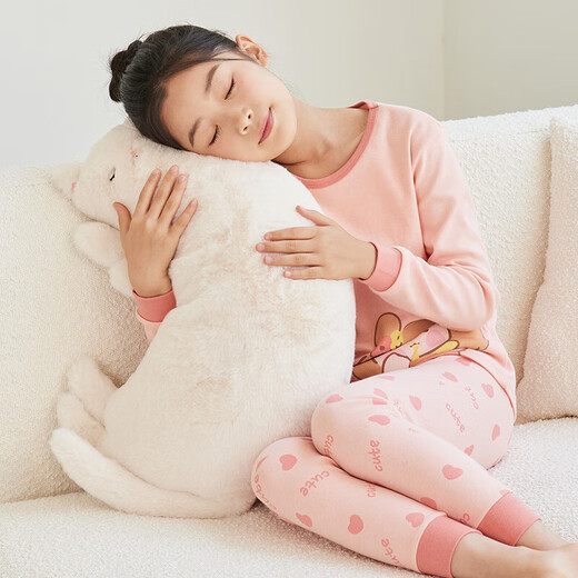 Rote Bohne reines Baumwollherbst-Kleidung und Herbsthose Dünne Männer und Frauen im mittleren Alter im mittleren Alter und Winterthermie Unterwäsche Set Kinderpajamas H4m1056 Rosenpulver 160